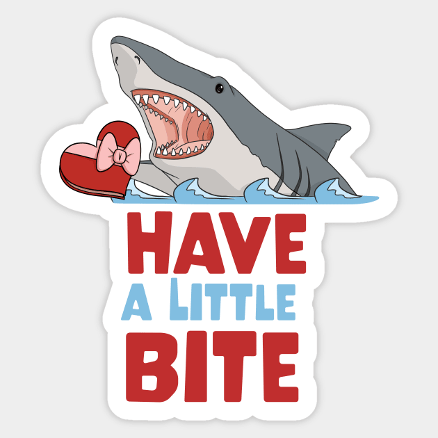 Have a Bite Romantic Shark Sticker by PaperRain